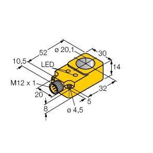 Turck - Induktiver Näherungsschalter Sensor BI20RQ14AP6X2H1141 induktiv