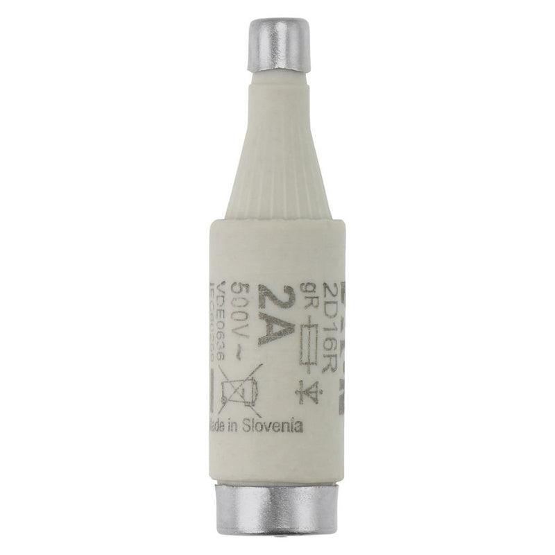 Eaton - D-Sicherungseinsatz Sicherungseinsatz Nieders. FUSE 2A DI#2D16R 2A AC 500V 50kA − 10 Stück