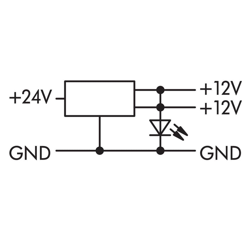 WAGO - Gleichstromversorgung DC/DC-Wandler 859-805 24V/12V, 0,5A f.TS35