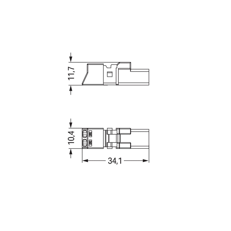 WAGO - Steckverbinder für steckbare Gebäudeinstallation Stecker 2-polig 890-252/060-000 grau − 50 Stück