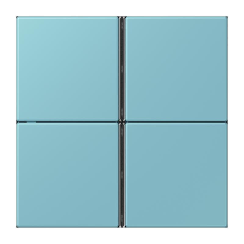 Jung - Abdeckung/Bedienelement für Installationsschalterprogramme Tastensatz 4fach LC 404 TSA 213 ceruleen moyen