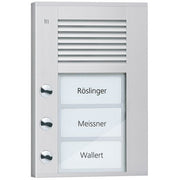 TCS Tür Control - Türstation für Türkommunikation Audioaußenstation1-reihig PDS03-EN/04 3 Tasten AP silber