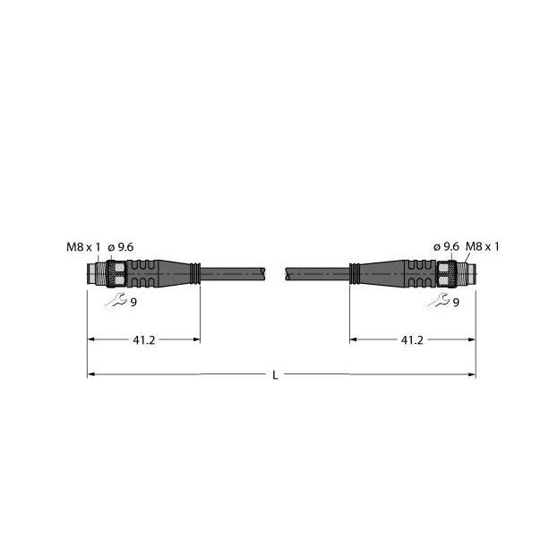 Turck - Konfektioniertes Sensor-Aktor-Kabel Leitung für Industrial PSG4M-0.2-PSG4M/TXN Ethernet / PUR − 1 Stück