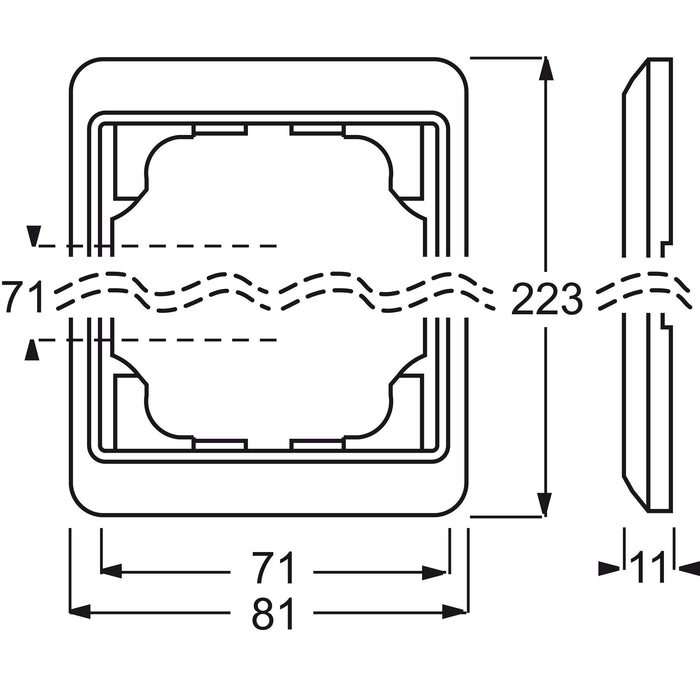 Busch-Jaeger - Abdeckrahmen Rahmen 3-fach 1733-22G elf/ws, senkr. alpha  − 1 Stück
