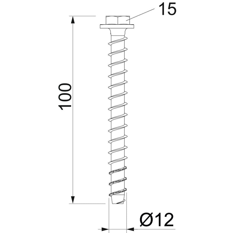 OBO Bettermann - Bolzenanker Sechskantanker MMS+ SS 12x100 12x100mm mit Scheibe − 25 Stück
