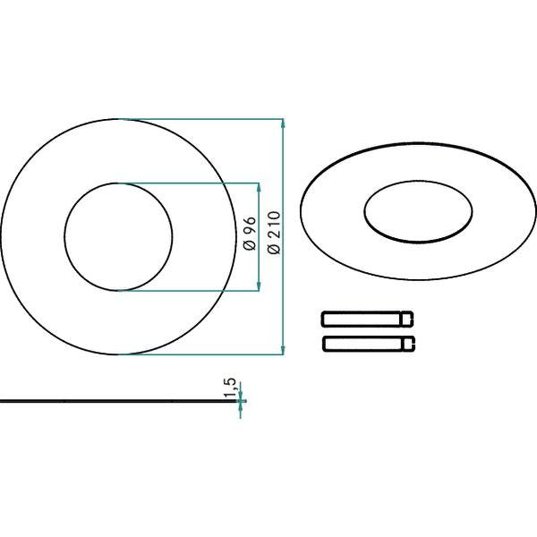 Brumberg Leuchten - Mechanisches Zubehör/Ersatzteile für Leuchten Reduzierring 81016150 Außen-Durchm. 210mm
