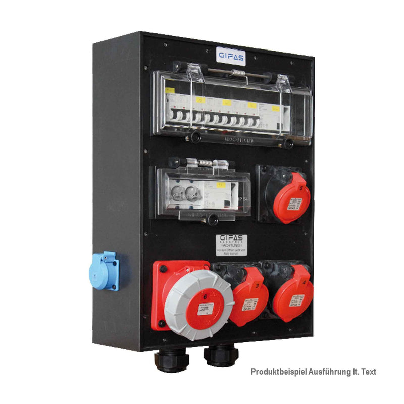 Gifas Electric - CEE-Steckdosen-Kombination (IEC 60309) Vollgummi-Wandverteiler 796-331106C #208217