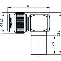 Telegärtner - Koax-Steckverbinder TNC-Kabelwinkelstecker cr 100023722 RG214/U, RG393/U