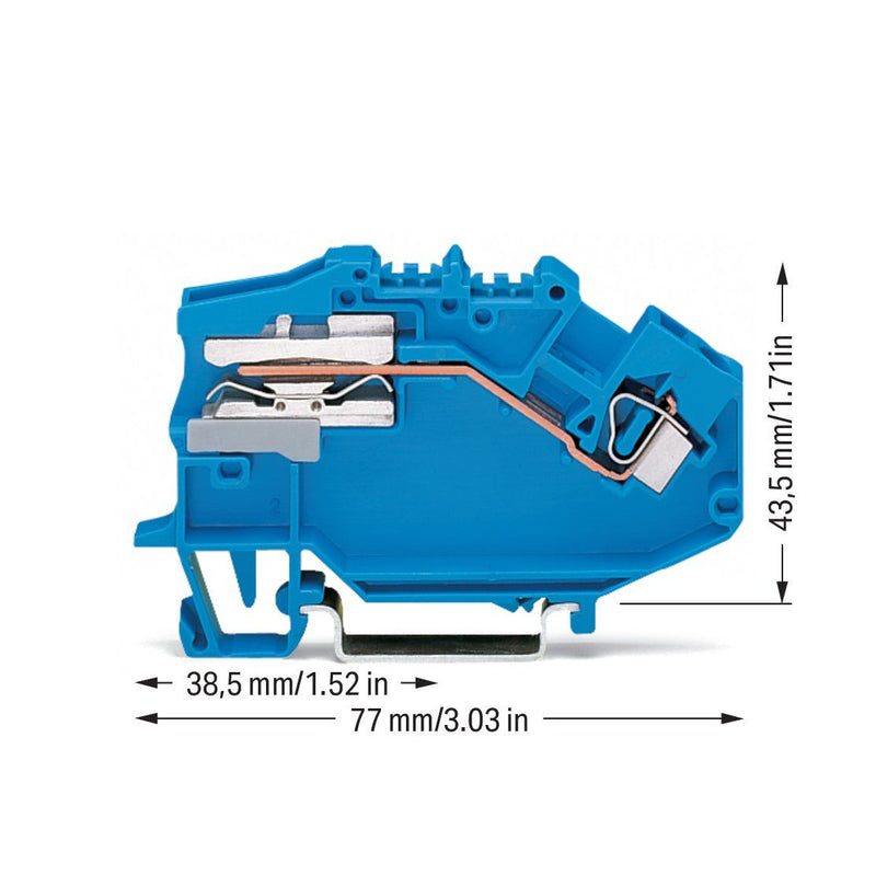 WAGO - Neutralleitertrenn-Reihenklemme Trennklemme 781-613 0,08-4mmq blau
