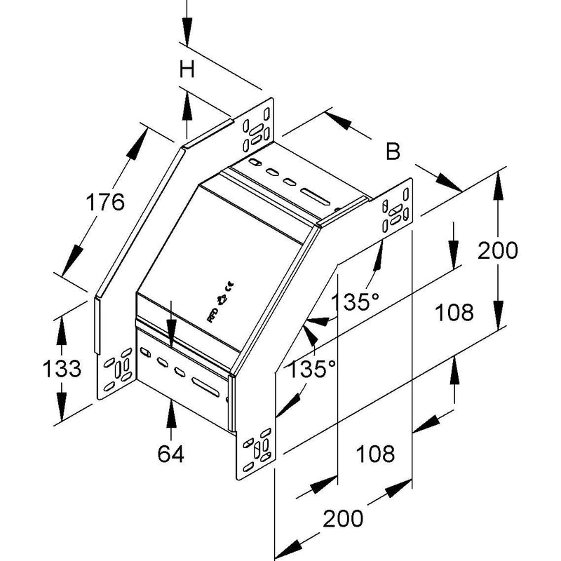 Niedax - Bogen für Kabelrinne Rinnenfallbogen RFD 60.500