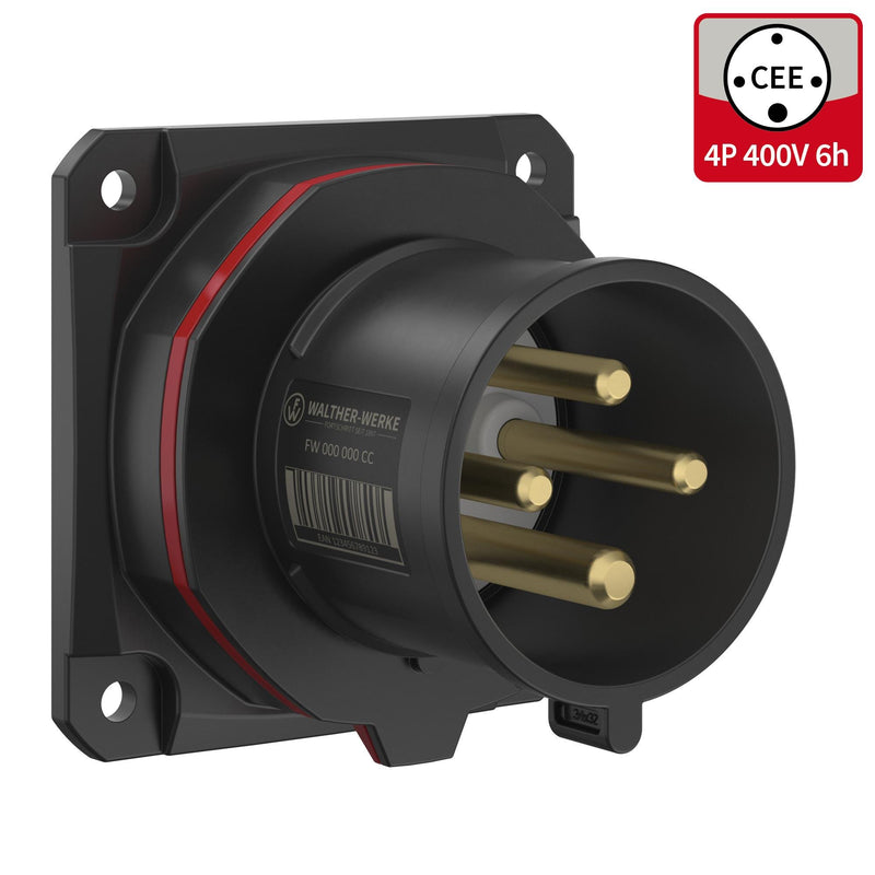 Walther Werke - CEE-Gerätestecker (IEC 60309) CEE NEO Anbaugerätestecker FW631406CC gerade 32A 4P 6h