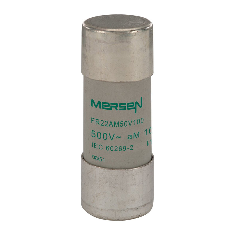 Mersen - Zylindrische Sicherung Sicherungseinsatz zyl. FR22AM50V100 22x58 aM 100A/500V − 10 Stück