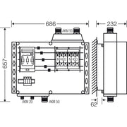 Hensel - Sicherungskasten Verteiler 2x3xNH 00 Mi AS 4142 S 125A 5-pol.Sch.250A