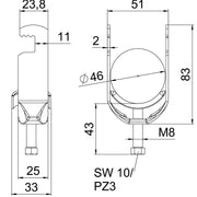 OBO Bettermann - Bügelschelle BS-F1-M-46 FT 40-46mm − 100 Stück