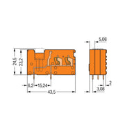 WAGO - Leiterplattenklemme 2LeiterLeiterplattenklemme 742-176 2,5 mm²,orange − 200 Stück