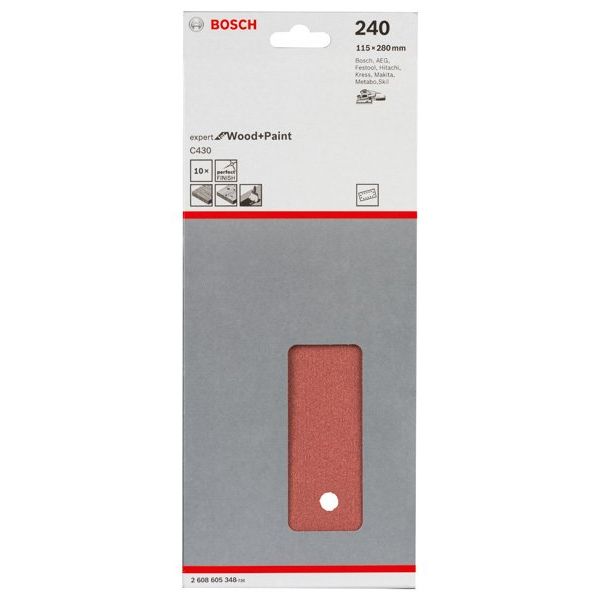Bosch - Schleifpapier/Schleifvlies Schleifblatt C430, 115 x 2608605348 280 mm 240 14 Löcher