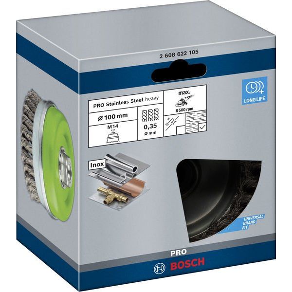 Bosch - Rotierende Drahtbürste PRO Stainless Steel heavy 2608622105 Topfbürste 100 x