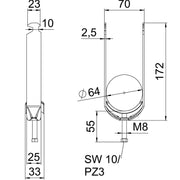 OBO Bettermann - Bügelschelle BS-H2-M-64 FT 2-fach − 50 Stück