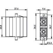 Telegärtner - LWL-Kupplung SC Duplex Kupplung MM 100007251 Keramikh. türkis