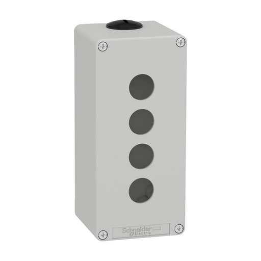 Schneider Electric - Gehäuse für Befehls- und Meldegeräte Leergehäuse XAP, Metall XAPD3504 grau, für 4x22mm