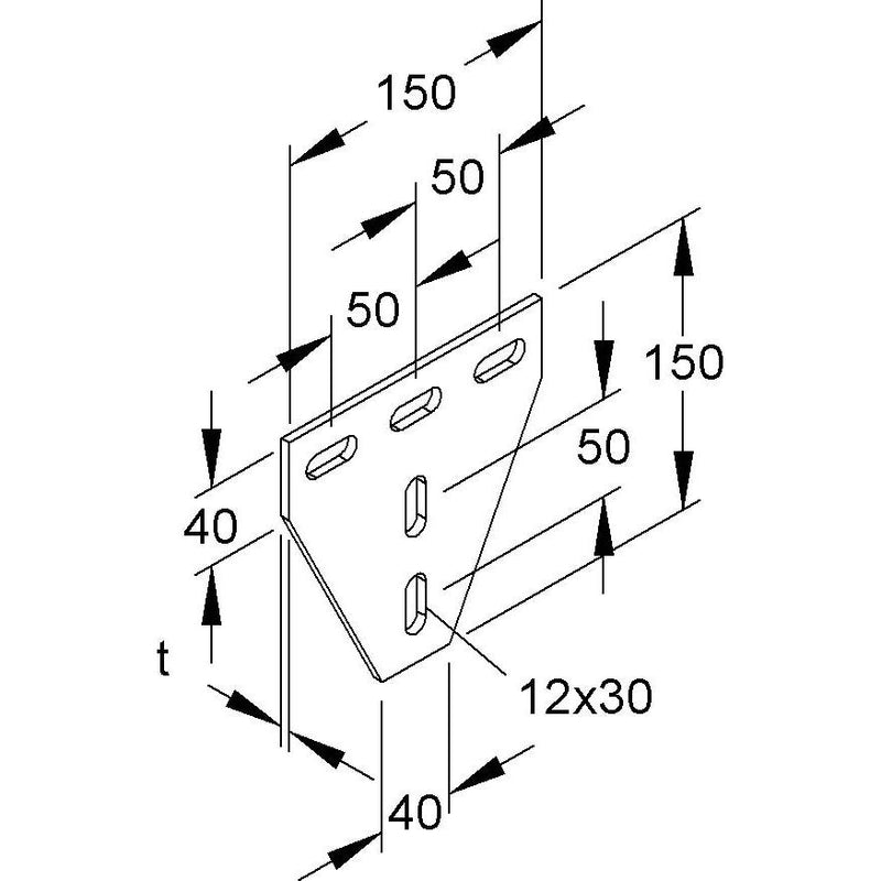 Niedax - Verbinder für Stiel/Profilschiene Kreuzverbinder 90Gr. KNT 50/50 E3
