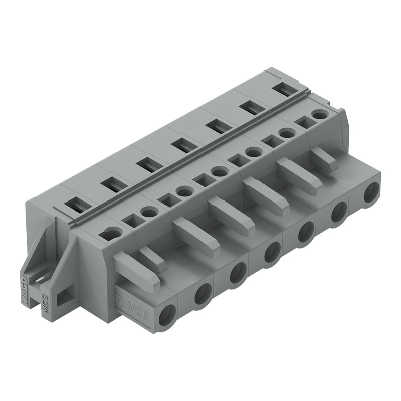 WAGO - Kabelsteckverbinder für Leiterplattensteckverbinder 1-Leiter-Federleiste 231-207/031-000 CAGECLAMP,2,5 mm²,gr − 25 Stück