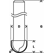 Bosch - Fräser Hohlkehlfräser Expert for 2608629368 Wood 8 mm R1 3 mm D