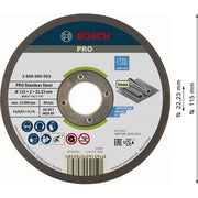 Bosch - Trenn-/Schleifscheibe PRO Stainless Steel 2608600093 Trennscheibe 115 x 2 − 25 Stück