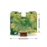 WAGO - Schutzleiter-Reihenklemme 2-Leiter-Schutzleiterklem. 285-137/999-950 35mm² − 15 Stück