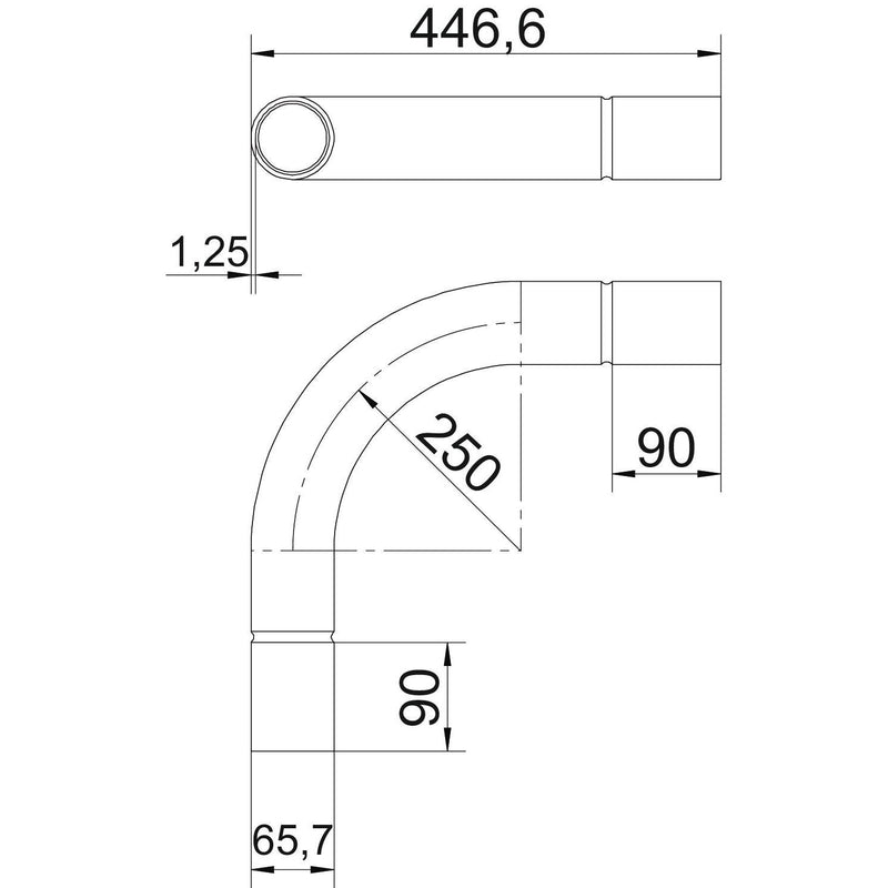OBO Bettermann - Bogen für Installationsrohre Edelstahlrohrbogen SB63W A4 ohne Gewinde 63mm − 3 Stück