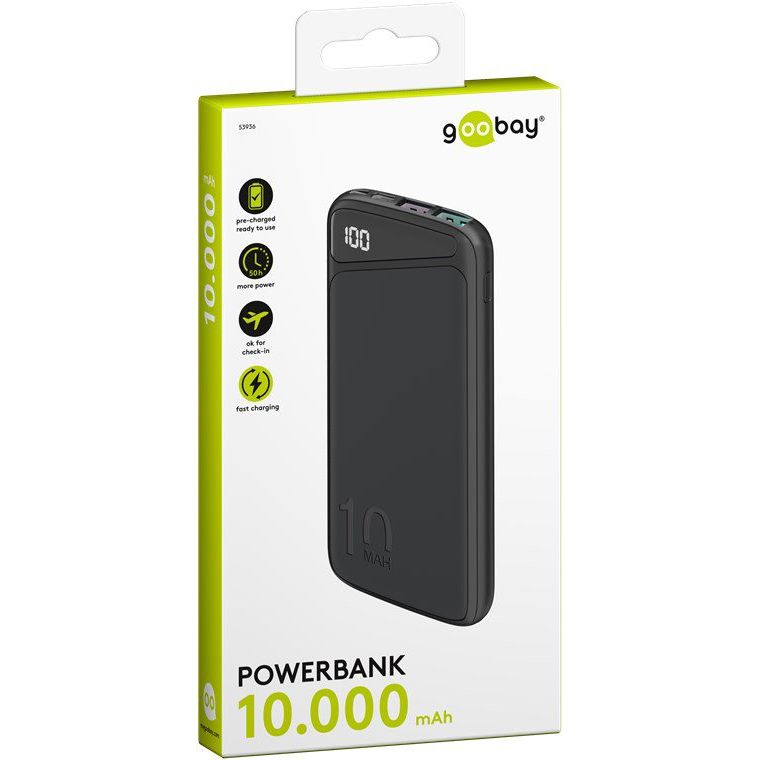 Goobay - Universal-Ladegerät Schnelllade-Powerbank 53936 USB-C,10.000 mAh