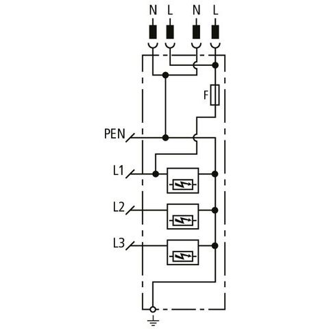 DEHN - Kombi-Ableiter für Energietechnik Kombi-Ableiter DSH ZP B2 SG TNC 255 TN-C