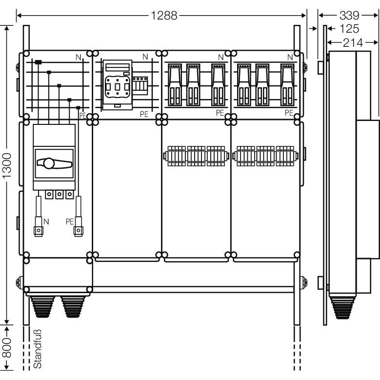 Hensel - Verteilerschrank für Energieversorgung Ladeverteiler Mi EV 43kW 6001 b. z. 6 Ladepunkte