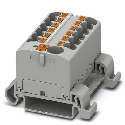 Phoenix Contact - Durchgangs-Reihenklemme Verteilerblock PTFIX10/12X4-NS35AGY − 8 Stück