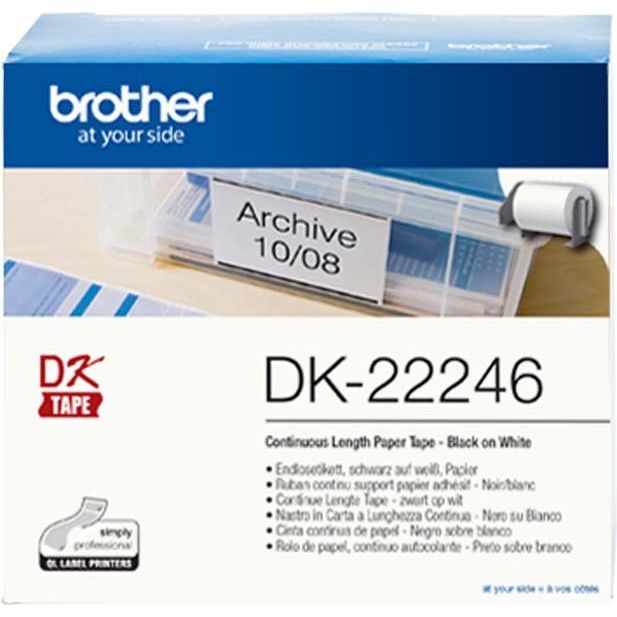 Brother - Verbrauchsmaterial für Telefax/Drucker/MFC Etiketten 103mm DK-22246 weiß L=30,48m