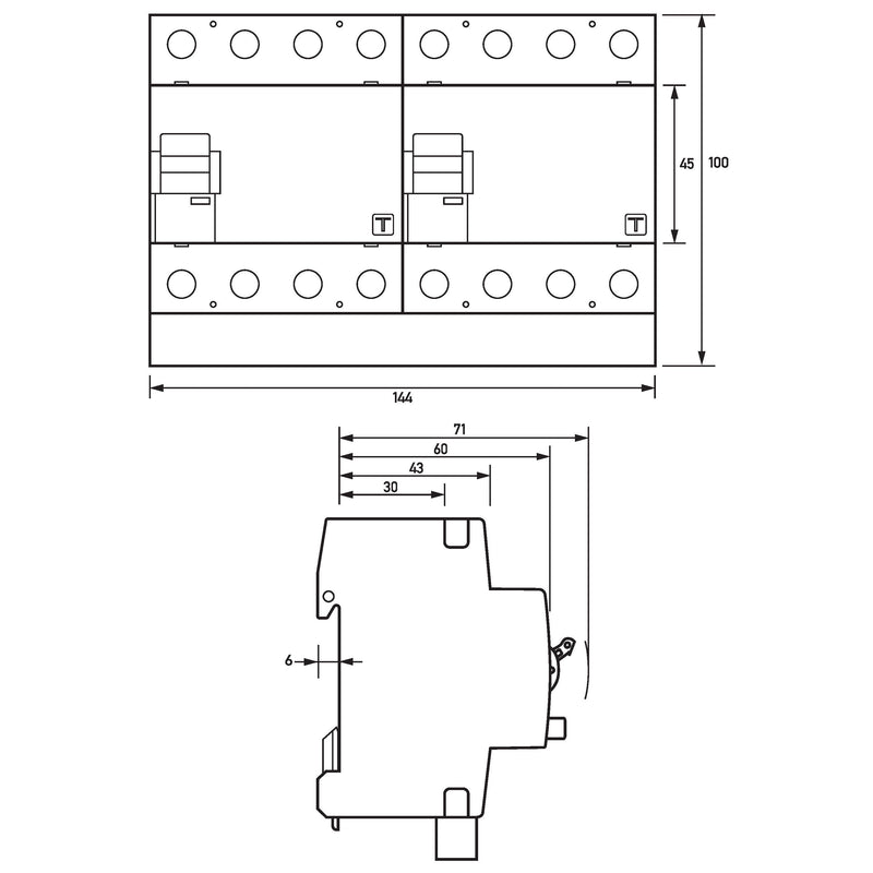 Doepke - Fehlerstrom-Schutzschalter mit Zusatzeinrichtung FI-Schalter DFS4040-4/0,03-ATWIN