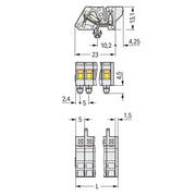 WAGO - Kabelsteckverbinder für Leiterplattensteckverbinder 1-Leiter Federleiste 721-307/008-000 CAGECLAMP 2,5mm²,lgr − 50 Stück
