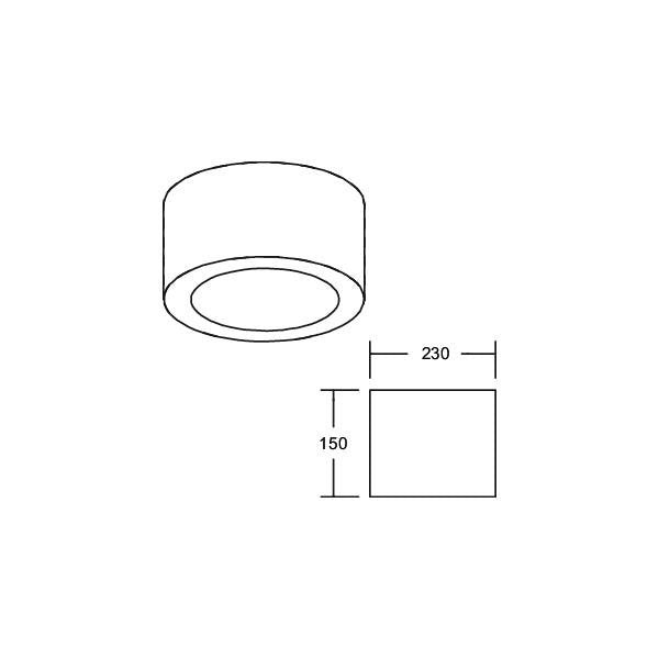 Brumberg Leuchten - Decken-/Wandleuchte LED-Anbaudownlight 230V 12597174 940