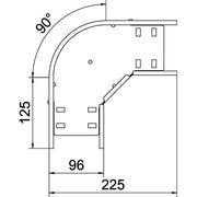 OBO Bettermann - Bogen für Kabelrinne Bogen 90 Grad RB 90 810 FS 85x100 bandverzinkt
