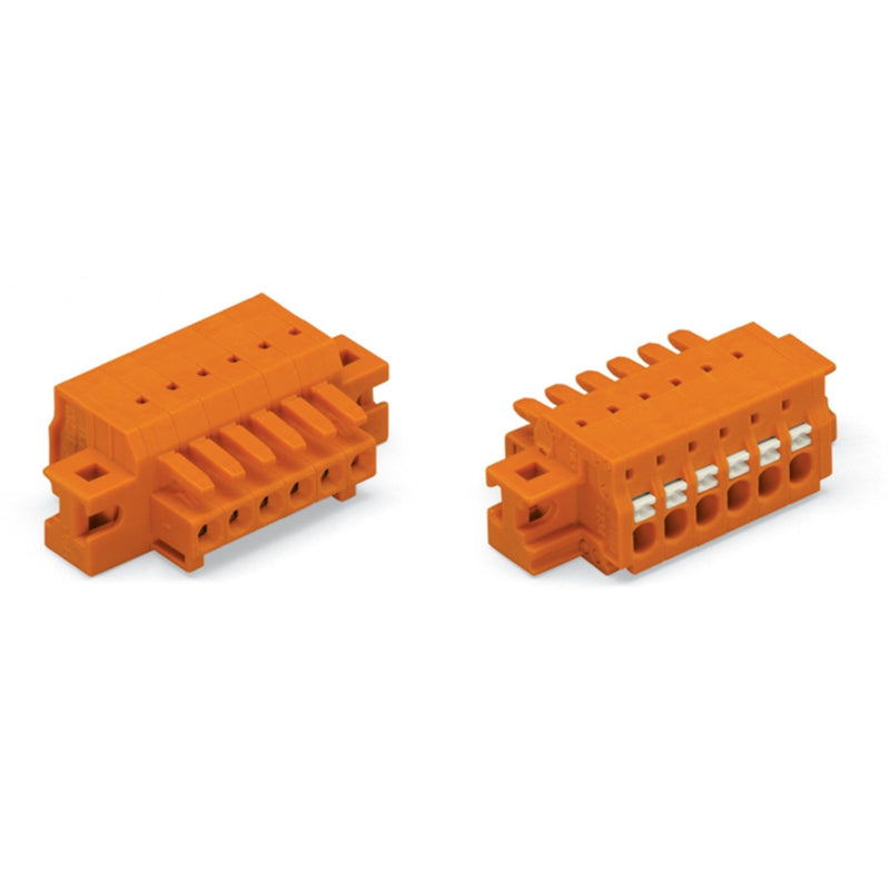 WAGO - Kabelsteckverbinder für Leiterplattensteckverbinder 1-Leiter-Federleiste 2734-220/031-000 Push-inCAGECLAMP,or − 25 Stück