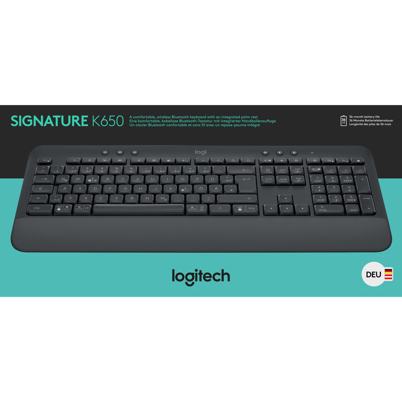 Logitech - Tastatur Tastatur K650 wireless,BT,DE