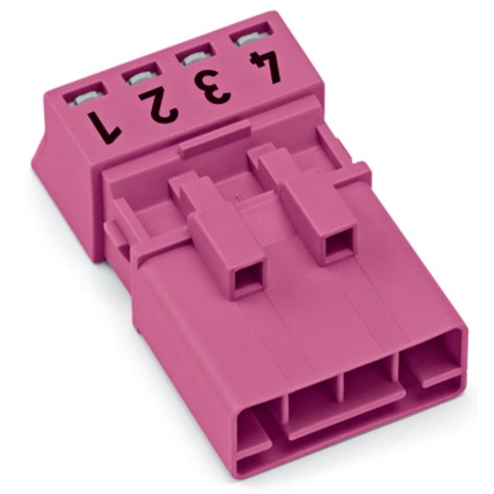WAGO - Steckverbinder für steckbare Gebäudeinstallation Stecker 4-polig 890-294 pink − 50 Stück