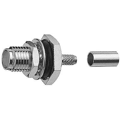 Telegärtner - Koax-Steckverbinder R-SMA-Einbaubuchse 100024759 (RG-58C/U) löt/crimp − 5 Stück