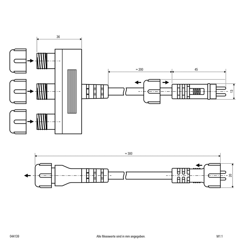 EVN Lichttechnik - Steckverbinder für steckbare Gebäudeinstallation NV 3fach-Verteiler 044 139 für außen