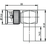 Telegärtner - Koax-Steckverbinder BNC-Kabelwinkelstecker 100023324 cr G37(2.7/7.25)