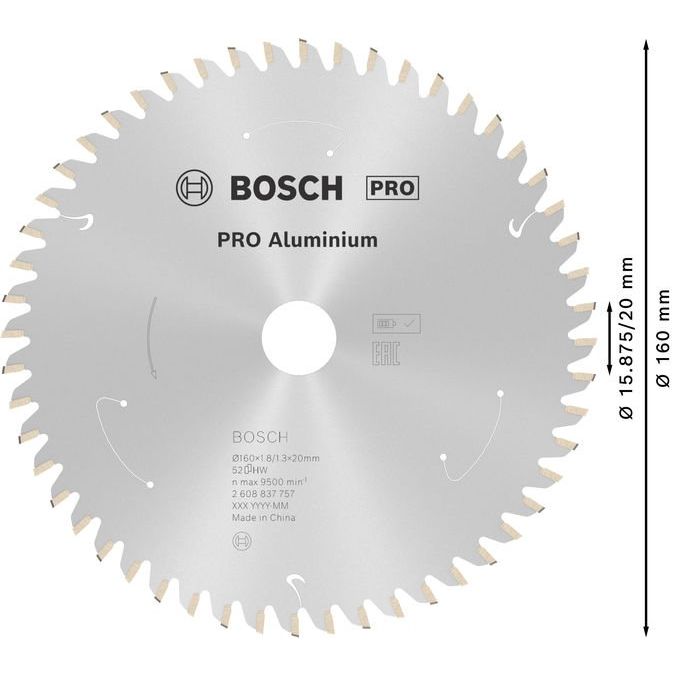 Bosch - Kreissägeblatt PRO Aluminium cordless 2608837757 Kreissägeblatt 160 x