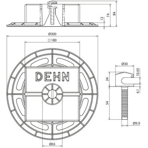 DEHN - Dachleitungshalter für Blitzschutz Dachleitungshalter SET DLH 8.10 KS B#253335 − 24 Stück