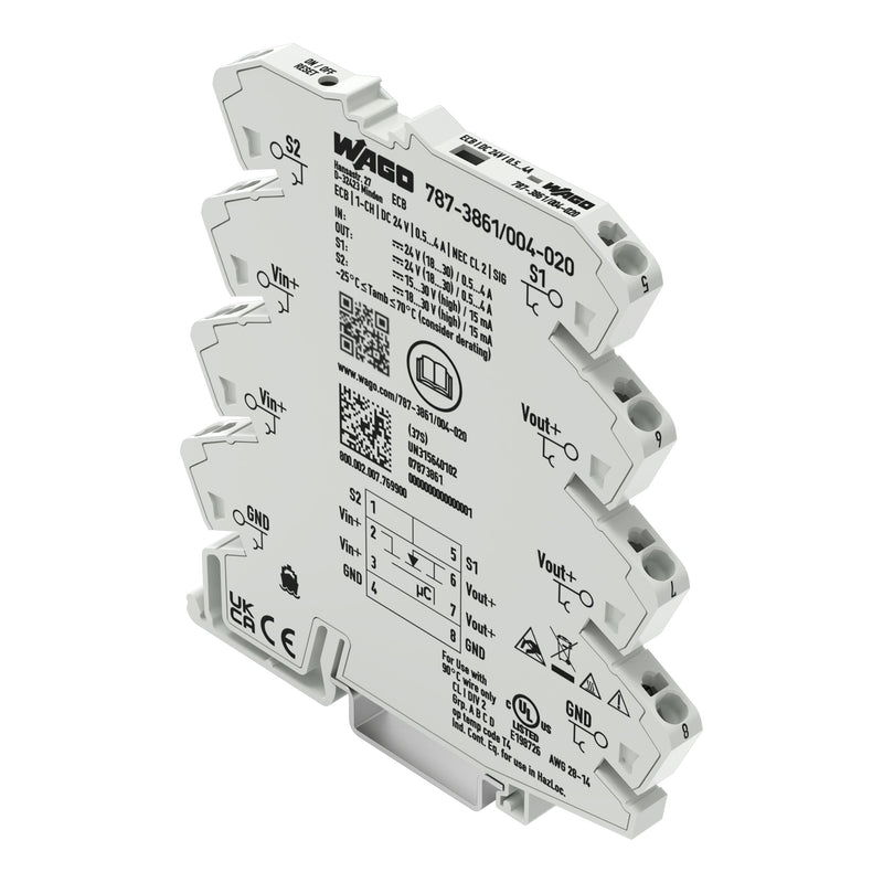 WAGO - Stromüberwachungsgerät Schutzschalter elektroni. 787-3861/004-020 1-kanalig 24V DC