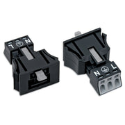 WAGO - Geräteanschluss für steckbare Gebäudeinstallation Snap-In-Stecker 890-713 3-polig,Kod. A,sw − 50 Stück