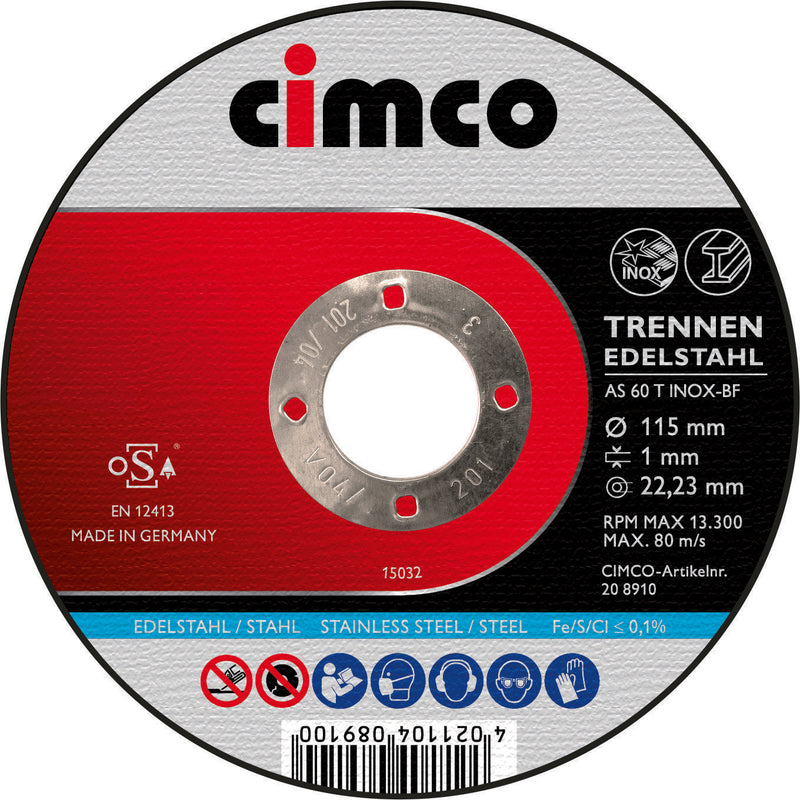 Cimco Werkzeuge - Trennscheiben-Set Trennscheiben EDELSTAHL 206842 (VE10) 10x 125x1,0mm